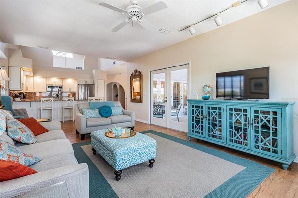 Interior, Kitchen, Living room, Stainless Steel Appliances, Wood Texture Flooring