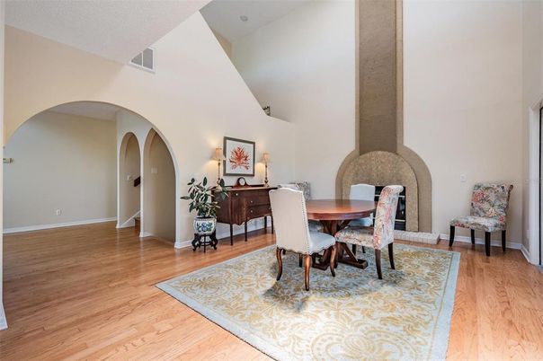 Dining room, Interior, Wood Texture Flooring