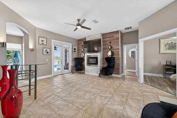 Fireplace, Interior, Wooden Walls