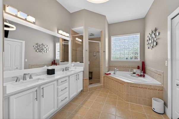 Bathroom, Dual Sink Vanities, Glass Shower, Interior