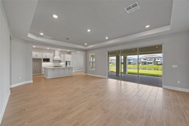 Interior, Kitchen, Recessed Lighting, Wood Texture Flooring
