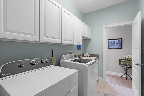Interior, Washer, Wood Texture Flooring