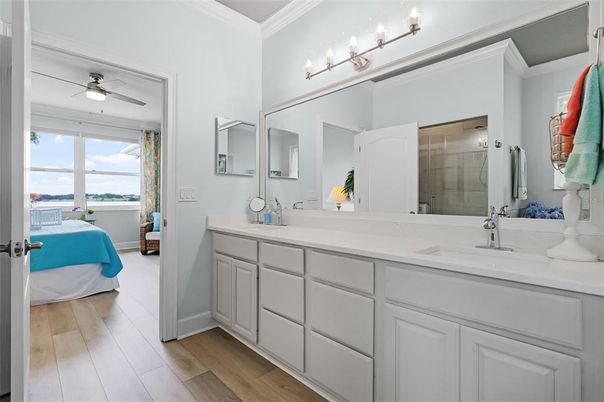 Bathroom, Bedroom, Dual Sink Vanities, Interior, Wood Texture Flooring