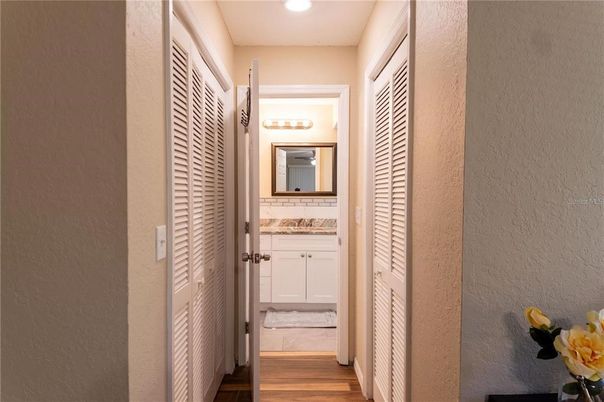 Bathroom, Interior, Recessed Lighting, Wood Texture Flooring