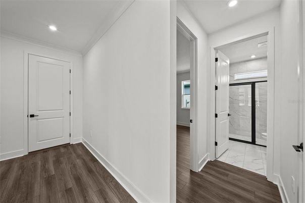 Interior, Marble, Recessed Lighting, Wood Texture Flooring