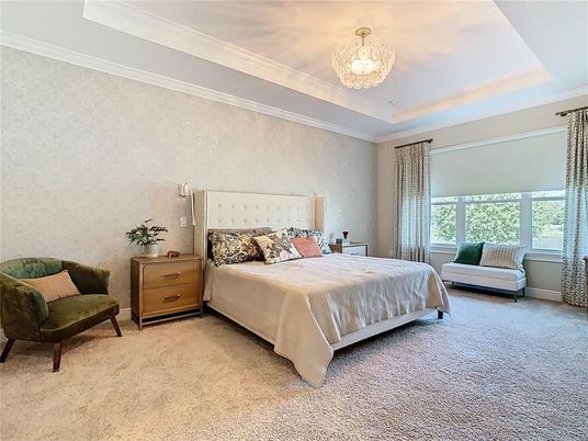 Bedroom, Chandelier, Interior