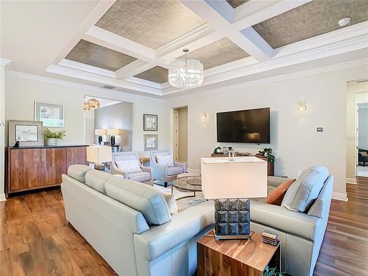 Chandelier, Interior, Living room, Wood Texture Flooring