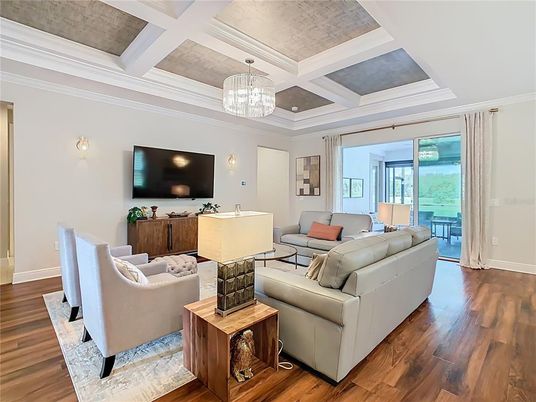 Chandelier, Interior, Living room, Water, Wood Texture Flooring