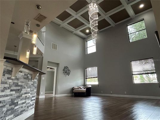 Interior, Pendant Lights, Recessed Lighting, Wood Texture Flooring