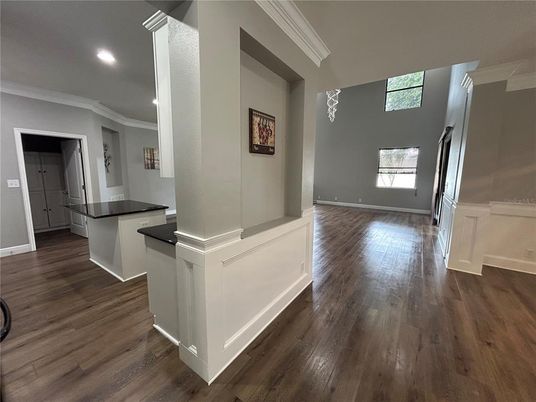 Interior, Kitchen, Recessed Lighting, Wood Texture Flooring