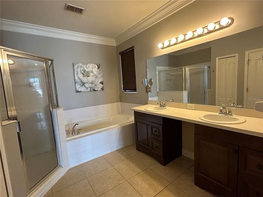 Bathroom, Dual Sink Vanities, Glass Shower, Interior