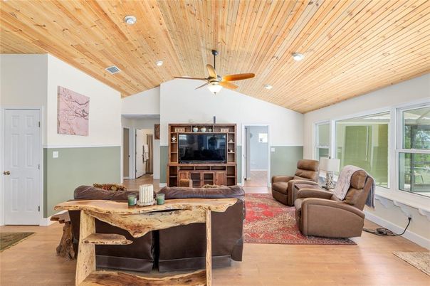 Interior, Living room, Recessed Lighting, Wooden Ceilings, Wood Texture Flooring
