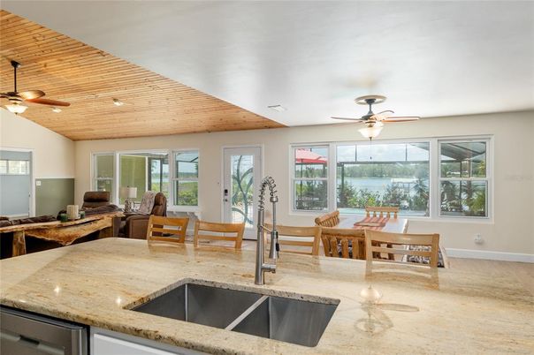 Dining room, Interior, Recessed Lighting, Wooden Ceilings