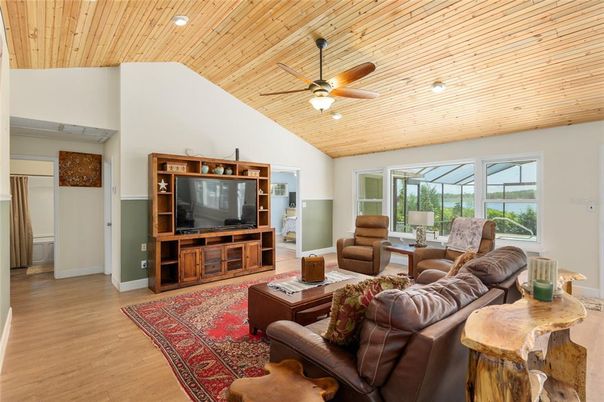 Interior, Living room, Recessed Lighting, Wooden Ceilings, Wood Texture Flooring