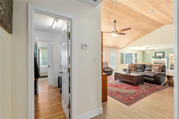 Interior, Living room, Recessed Lighting, Wooden Ceilings, Wood Texture Flooring