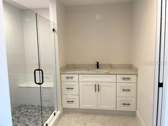 Bathroom, Glass Shower, Interior, Marble