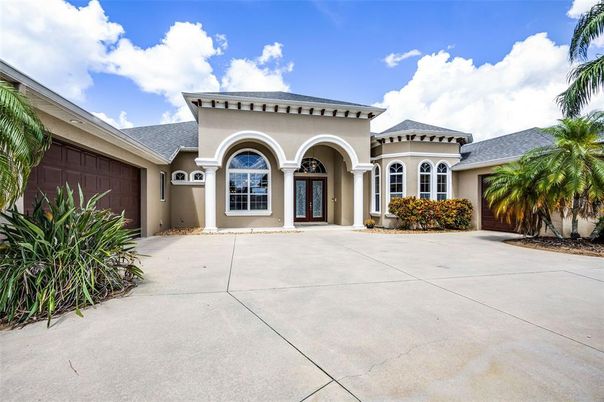 Attached, Backyard, Exterior, Facade, Mediterranean