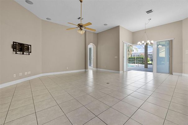 Chandelier, Empty room, Interior