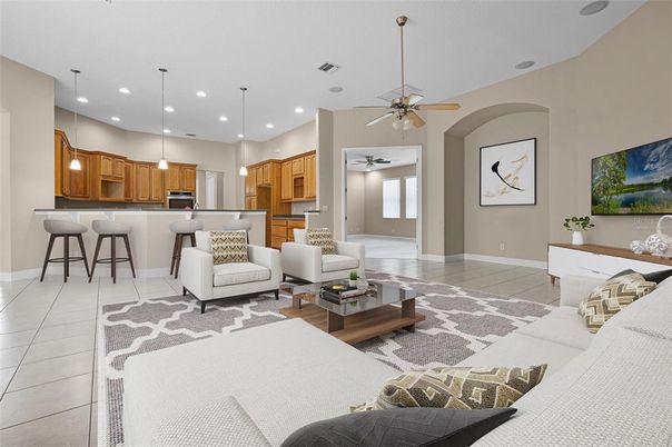 Interior, Kitchen, Living room, Pendant Lights, Recessed Lighting