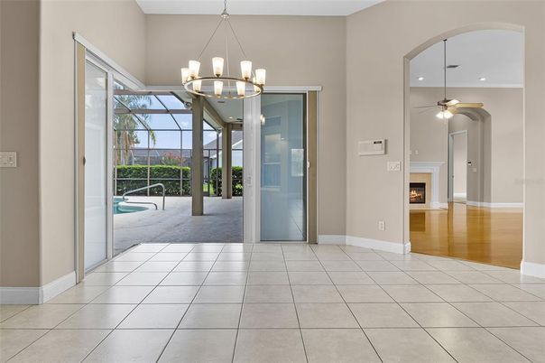 Chandelier, Interior, Recessed Lighting, Wood Texture Flooring