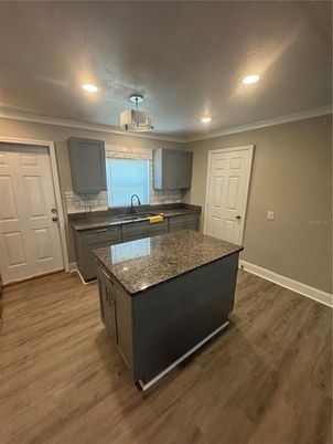 Interior, Kitchen, Recessed Lighting, Wood Texture Flooring