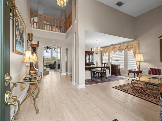 Chandelier, Dining room, Interior, Wood Texture Flooring