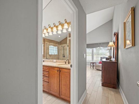 Bathroom, Interior, Wood Texture Flooring