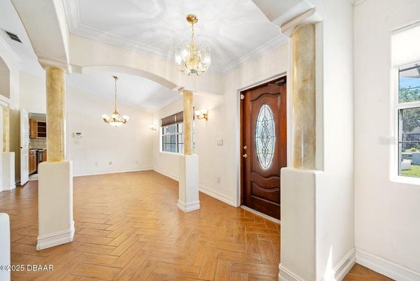 Chandelier, Interior, Wood Texture Flooring