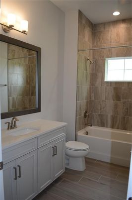 Bathroom, Interior, Recessed Lighting, Wood Texture Flooring