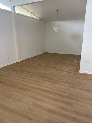 Chandelier, Empty room, Interior, Wood Texture Flooring