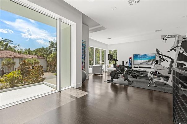 Fitness Equipment, Gym, Interior, Wood Texture Flooring