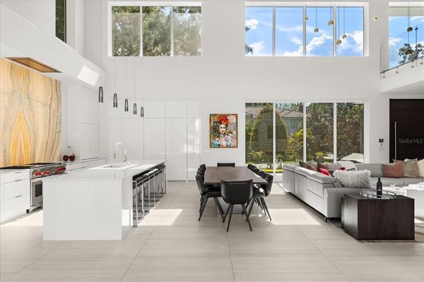 Dining room, Interior, Kitchen, Living room, Pendant Lights