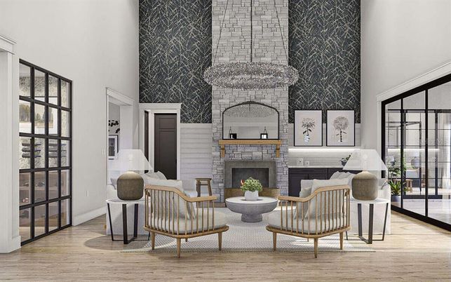 Fireplace, Interior, Living room, Wood Texture Flooring