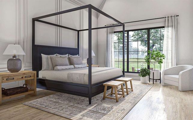 Bedroom, Interior, Sun Room, Wood Texture Flooring