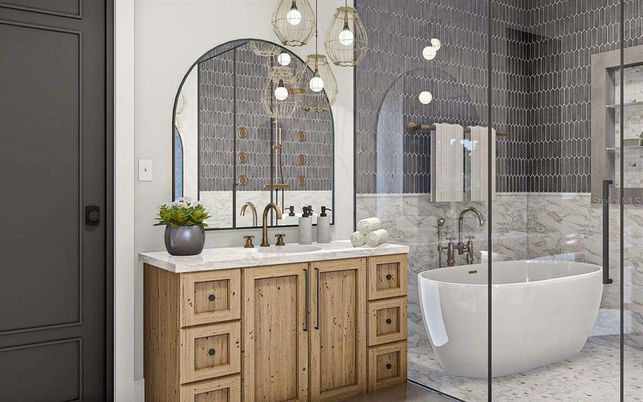 Bathroom, Free Standing Baths, Glass Shower, Interior
