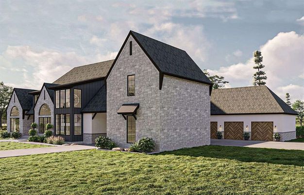 Attached, Detached Garage, Exterior, Facade, Brick Facade, Brick Traditional