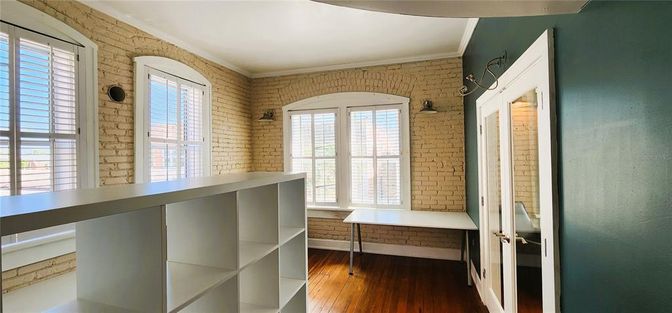 Interior, Stone Walls, Wood Texture Flooring