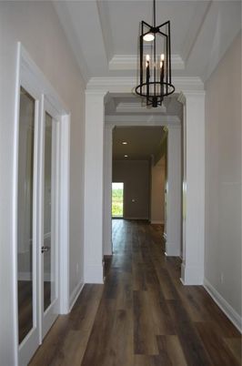 Chandelier, Interior, Pendant Lights, Recessed Lighting, Wood Texture Flooring