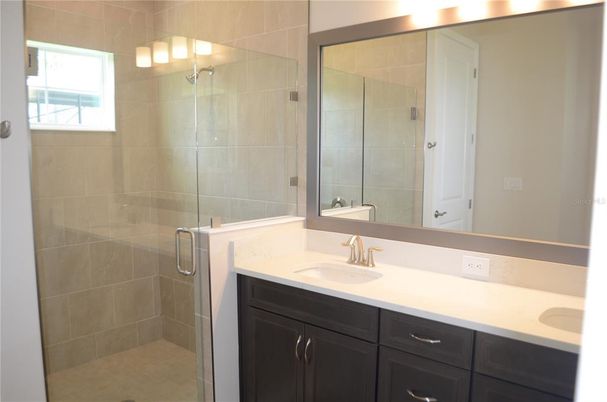 Bathroom, Dual Sink Vanities, Glass Shower, Interior
