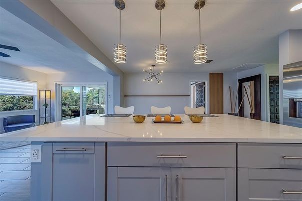 Interior, Kitchen, Pendant Lights, Recessed Lighting, Stainless Steel Appliances