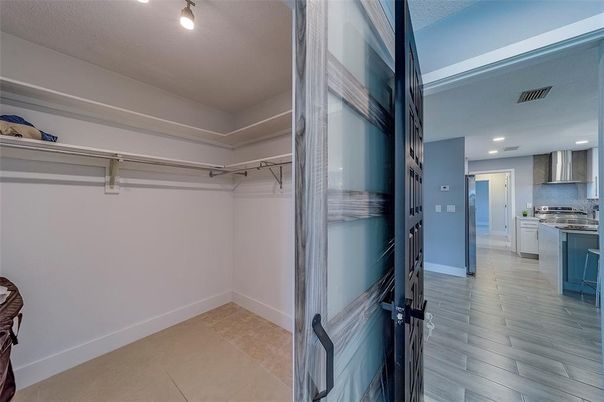 Interior, Kitchen, Recessed Lighting, Walk-in Closets, Wood Texture Flooring