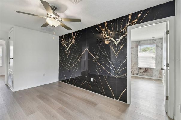 Interior, Marble Walls, Wood Texture Flooring