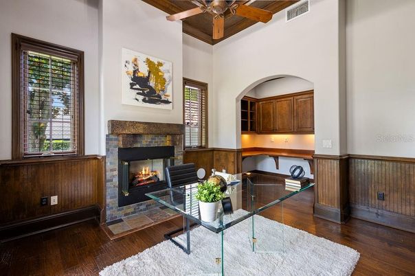 Fireplace, Interior, Wood Texture Flooring