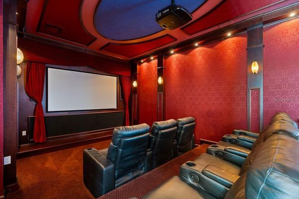Home Theatre Room, Interior, Projection Screen, Recessed Lighting, Theatre Room