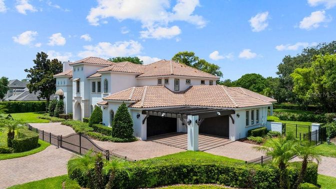 Attached, Backyard, Exterior, Facade, Mediterranean