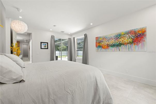 Bedroom, Interior, Pendant Lights, Recessed Lighting