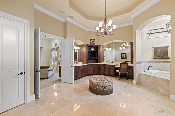 Bathroom, Chandelier, Interior