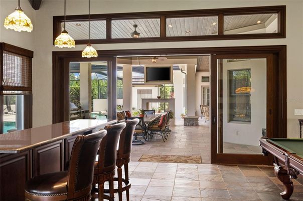Billiard Table, Dining room, Interior, Pendant Lights