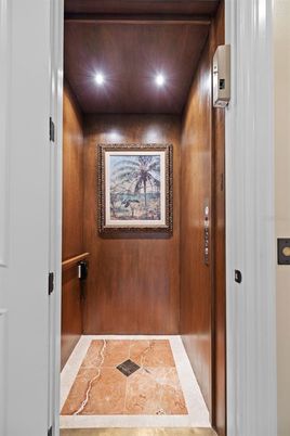 Elevator, Interior, Wooden Ceilings, Wooden Walls