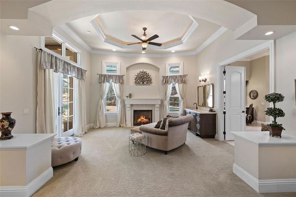 Fireplace, Interior, Living room, Recessed Lighting